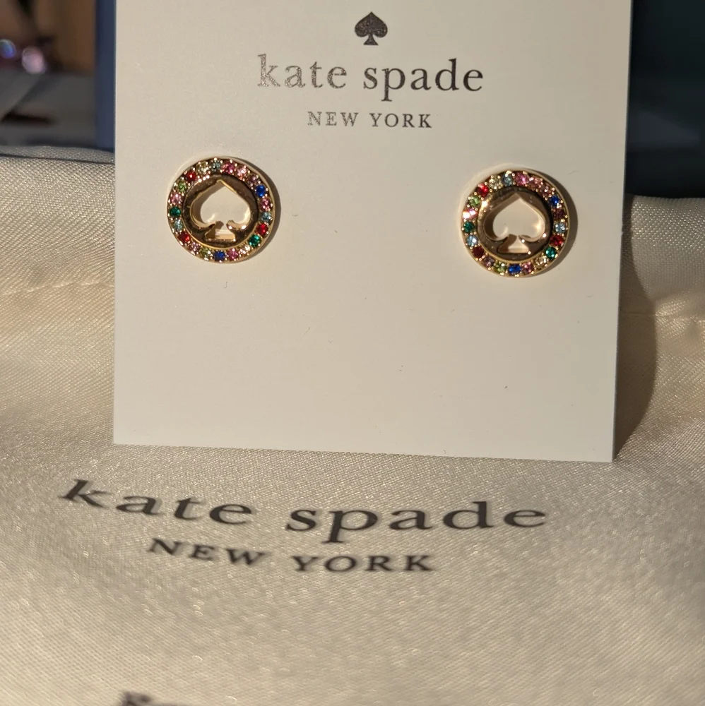 NWT Kate Spade Multicolor Spot The Spade Stud Earrings